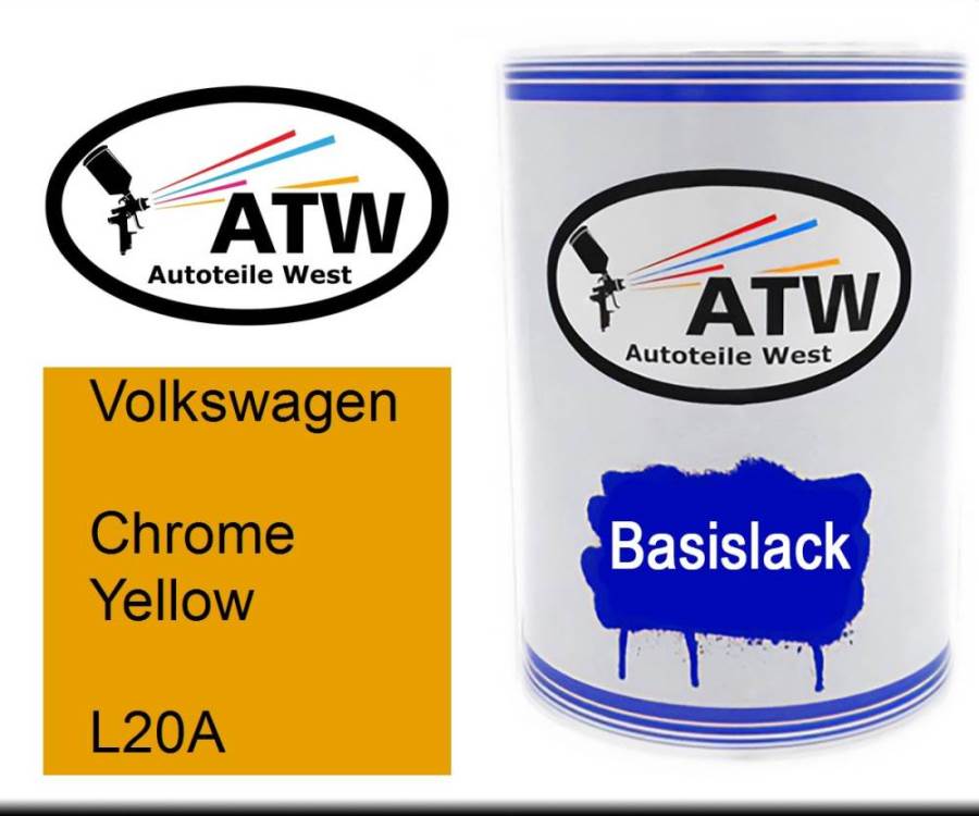 Volkswagen, Chrome Yellow, L20A: 500ml Lackdose, von ATW Autoteile West.